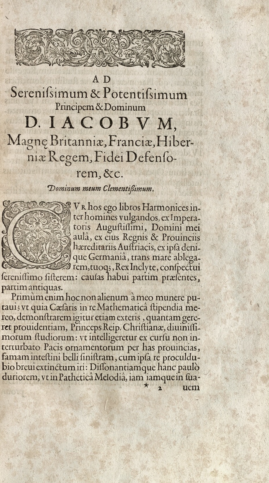 Kepler's «Harmonices Mundi»
