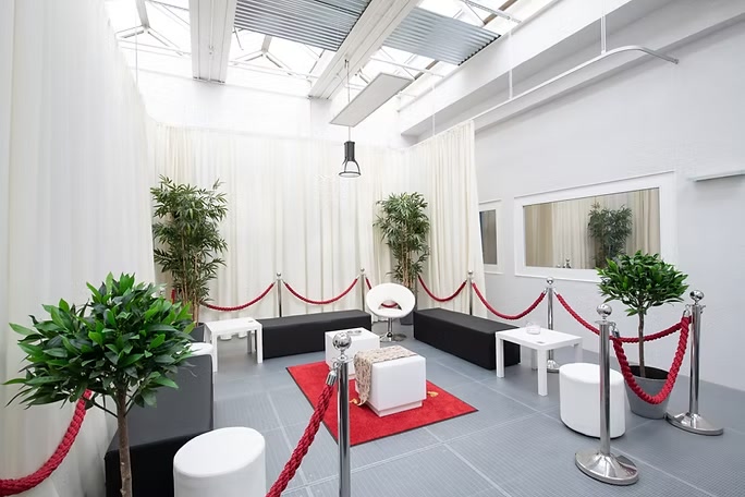 Bright foyer with seating area